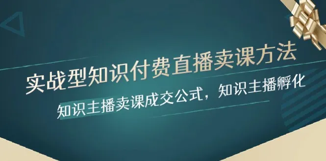 掌握实战技巧：知识主播直播卖课全攻略，创业必备指南-网赚项目