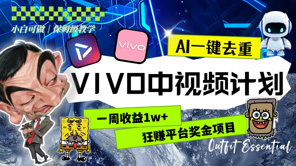 掌握VIVO中视频计划：AI去重，轻松解锁平台奖金！-网赚项目