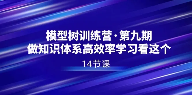 高效学习秘籍：模型树特训营第九期全解析-网赚项目