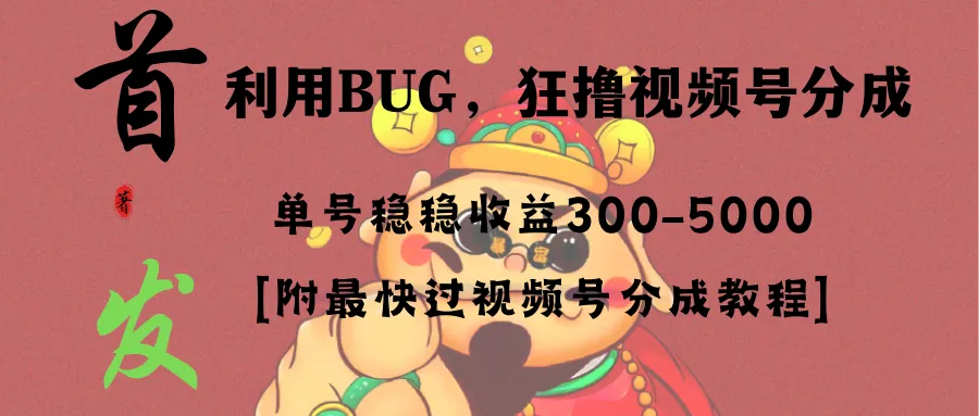 揭秘视频号BUG：如何利用独家项目轻松实现每天更多的净收益！