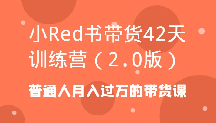 解锁你的带货潜能：小红书带货42天训练营（2.0版）带你月增更多！-网赚项目