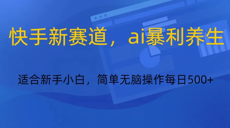 快手AI养生赚钱攻略：0基础小白日收入不断攀升 秘籍揭秘！-网赚项目