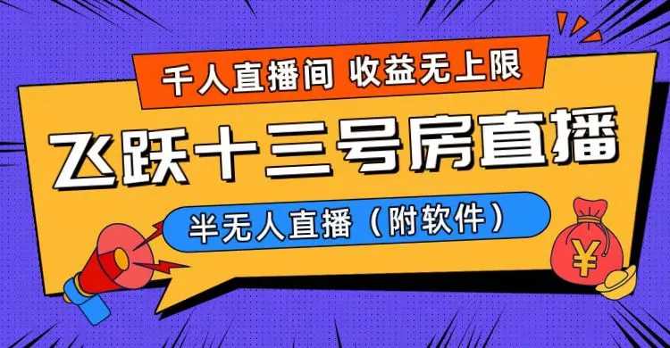 如何通过直播搭建半无人互动直播间？教你利用飞跃13号房实现日增更多！-网赚项目