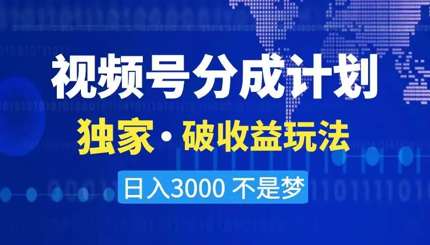 掌握2024年最新视频号分成计划技巧，实现稳定收益！-网赚项目