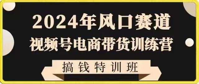 开启自媒体电商新时代：2024年视频号电商带货特训营-网赚项目