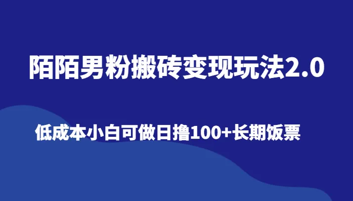 探索陌陌男粉搬砖变现玩法2.0：日撸200 长期饭票的低成本策略-网赚项目