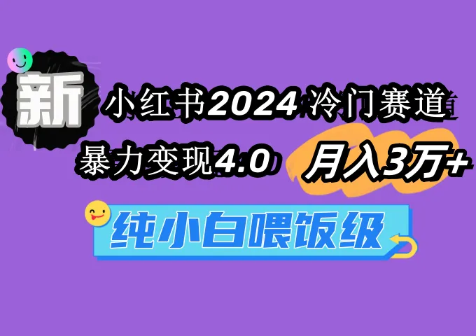 小红书2024冷门赛道 月收入更多  暴力变现更多 纯小白喂饭级-网赚项目