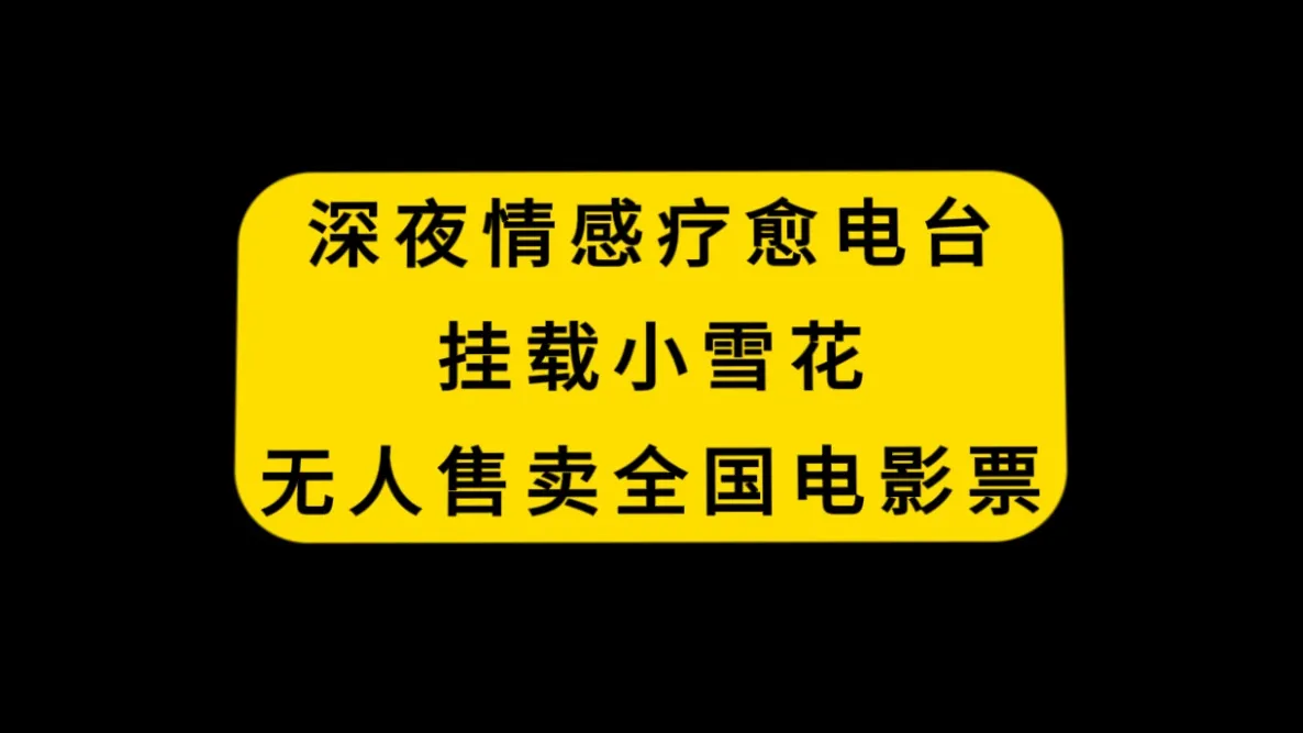 夜深人静，情感疗愈电台引领无眠者寻找慰藉，同时开启创意副业：挂载小雪花，销售全国电影票！-网赚项目