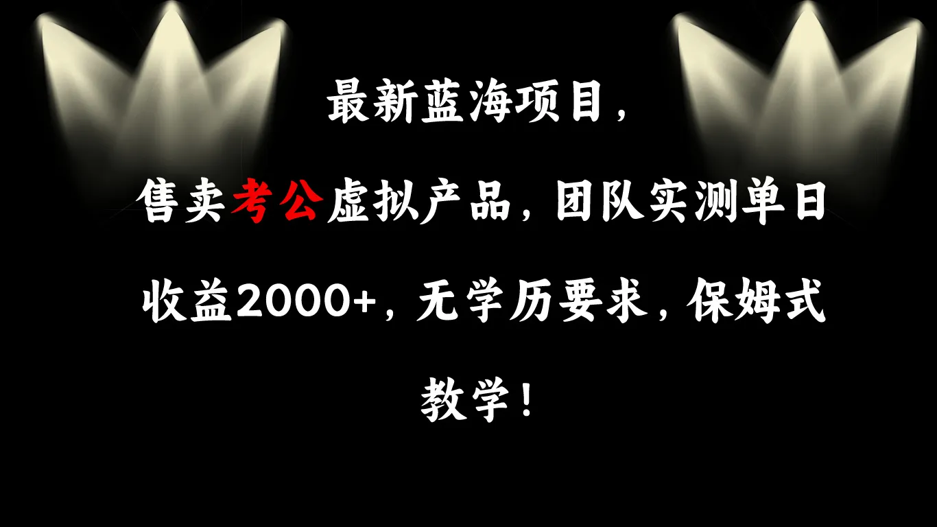 抓住热点：2024年考公虚拟产品赚钱新趋势揭秘！-网赚项目