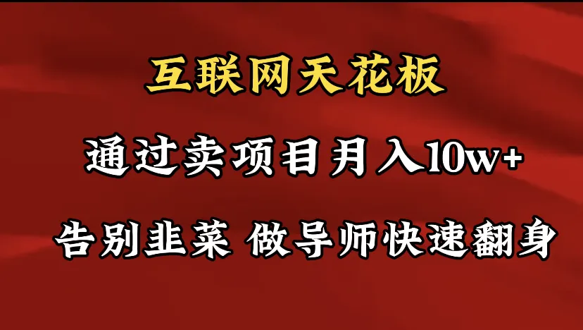 导师训练营互联网的天花板，让你告别韭菜，通过卖项目月收入更多-网赚项目