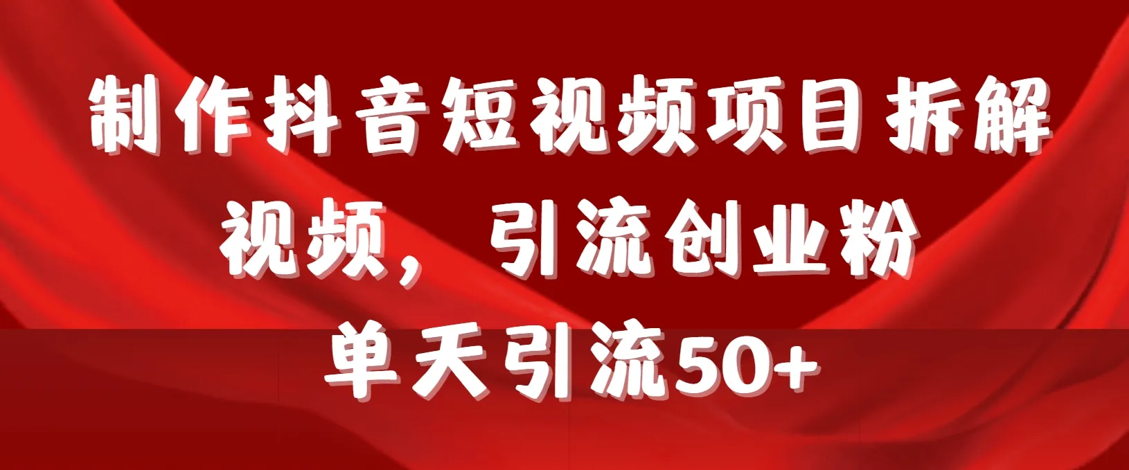 精通抖音短视频引流：一天更多收入流量的秘密教程揭秘-网赚项目