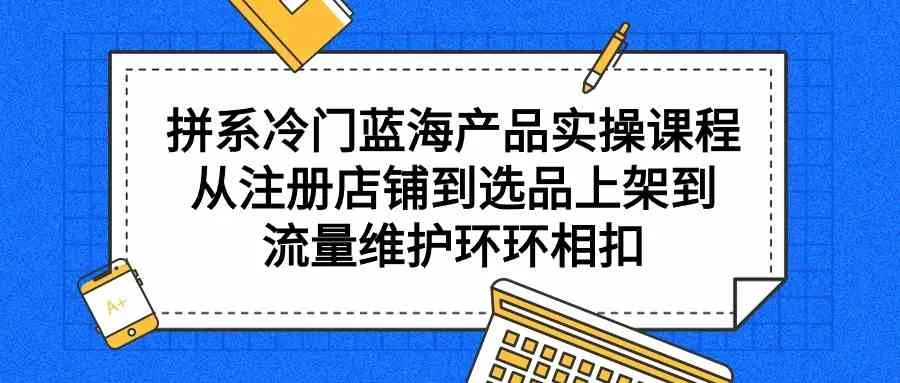 拼系冷门蓝海产品实操课程：从零注册到网店运营的完整指南-网赚项目