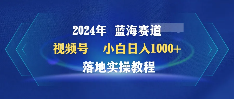 视频号赚钱攻略：2024年蓝海赛道上的小白日收入更多 实操教程-网赚项目