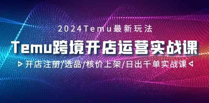 掌握跨境电商运营实战技巧：2024Temu开店全攻略-网赚项目