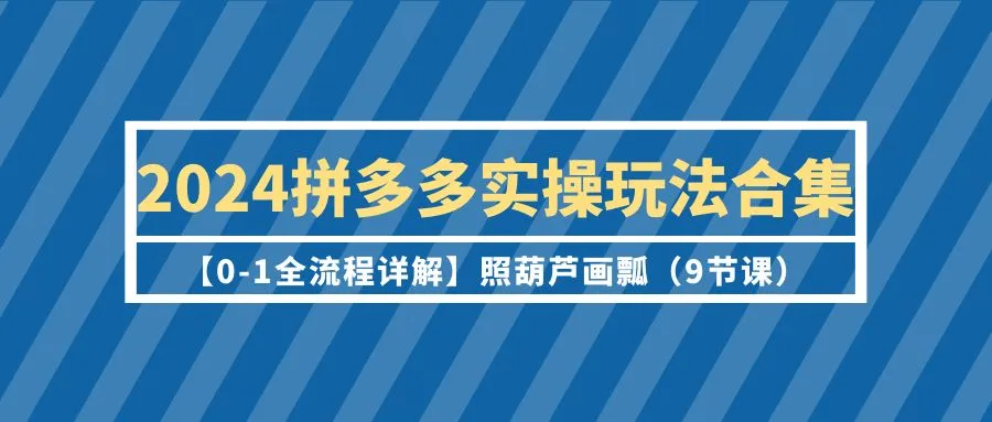 掌握拼多多实操技巧：全面解析2024年最新玩法【0-1详细指南】-网赚项目