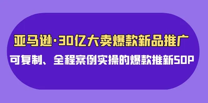 打造爆款新品推广策略：亚马逊30亿大卖爆款推新SOP全解析！-网赚项目