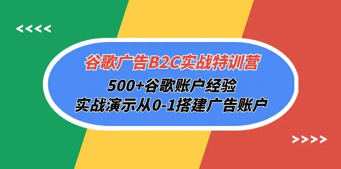 打造高效谷歌广告策略：500 账户经验实战特训-网赚项目