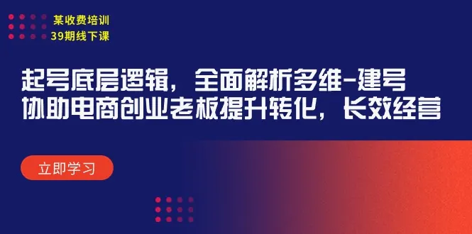 电商创业新纪元：多维建号特训营解析，助您成为转化高手！-网赚项目