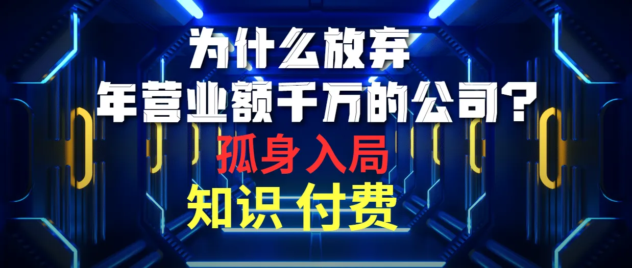 孤身入局知识付费：从*万级公司CEO到个人创业者的成功之路-网赚项目