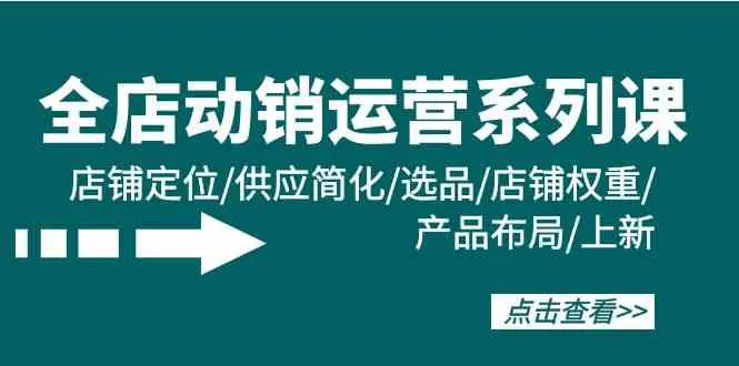 全店动销运营系列课：打造畅销店铺的必备秘籍-网赚项目