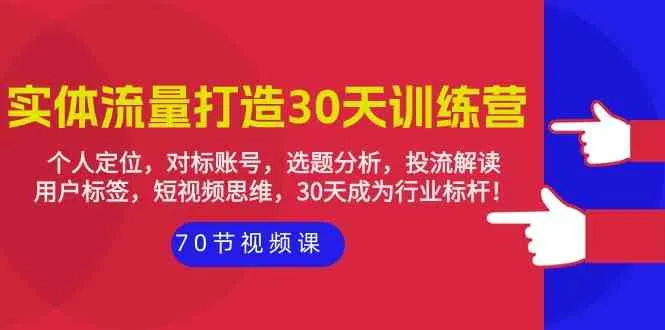 实体店抖音引流训练营：从个人定位到行业标杆的30天打造-网赚项目