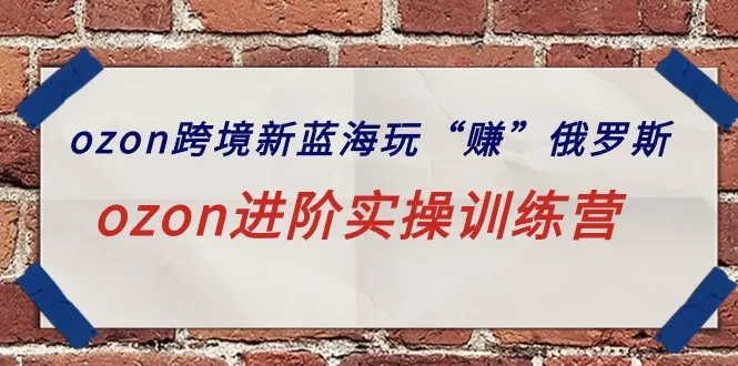 探索ozon跨境新蓝海：赚取俄罗斯电商红利的进阶实操训练-网赚项目