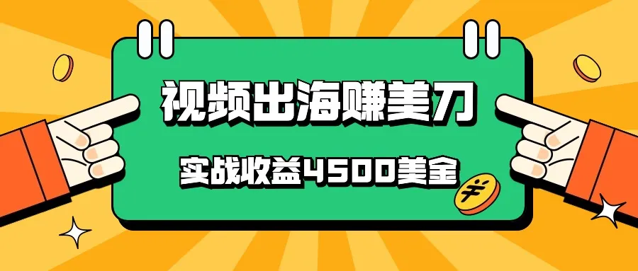 抓住机会，国内爆款视频出海赚取美元增收！-网赚项目