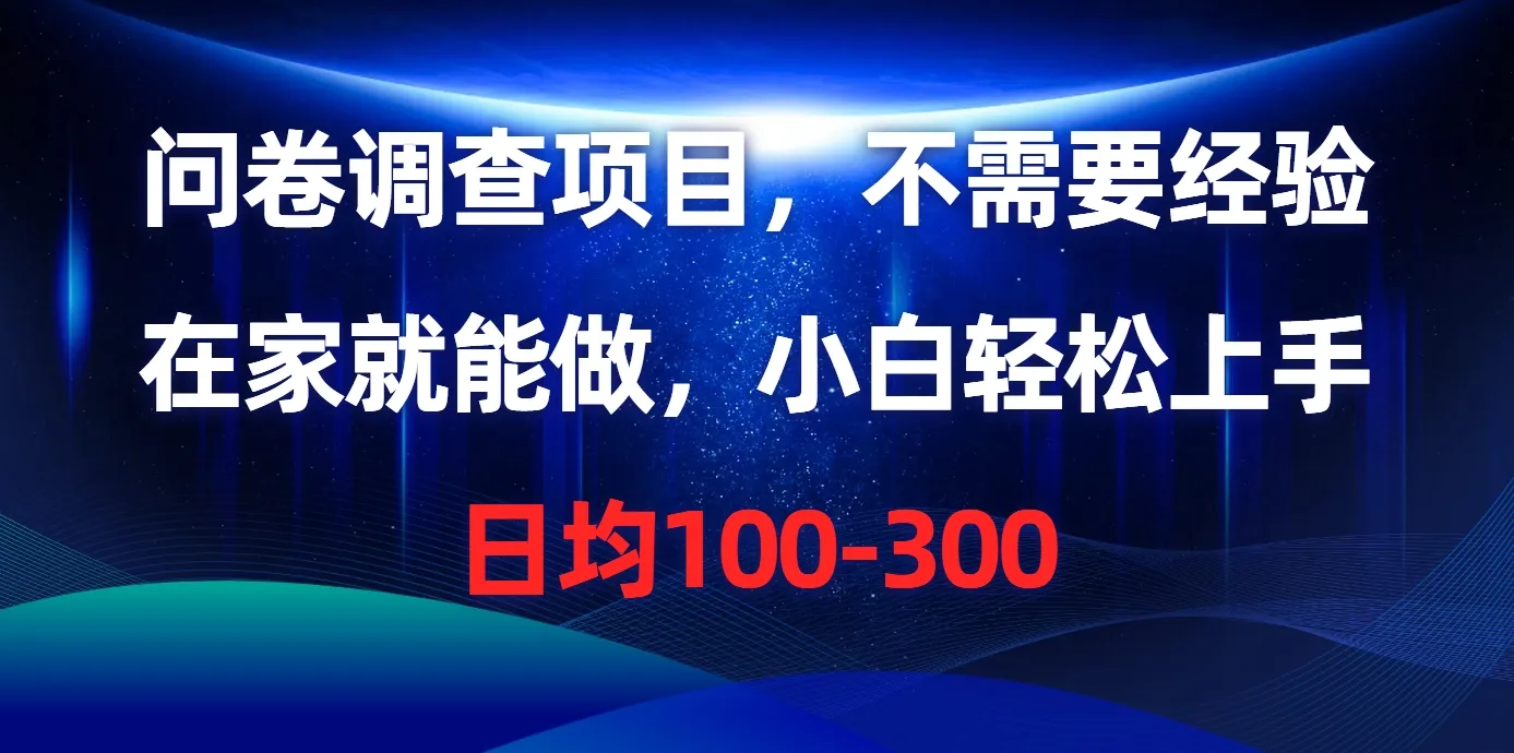 从零开始的问卷调查项目：在家工作，轻松赚取额外收入！-网赚项目