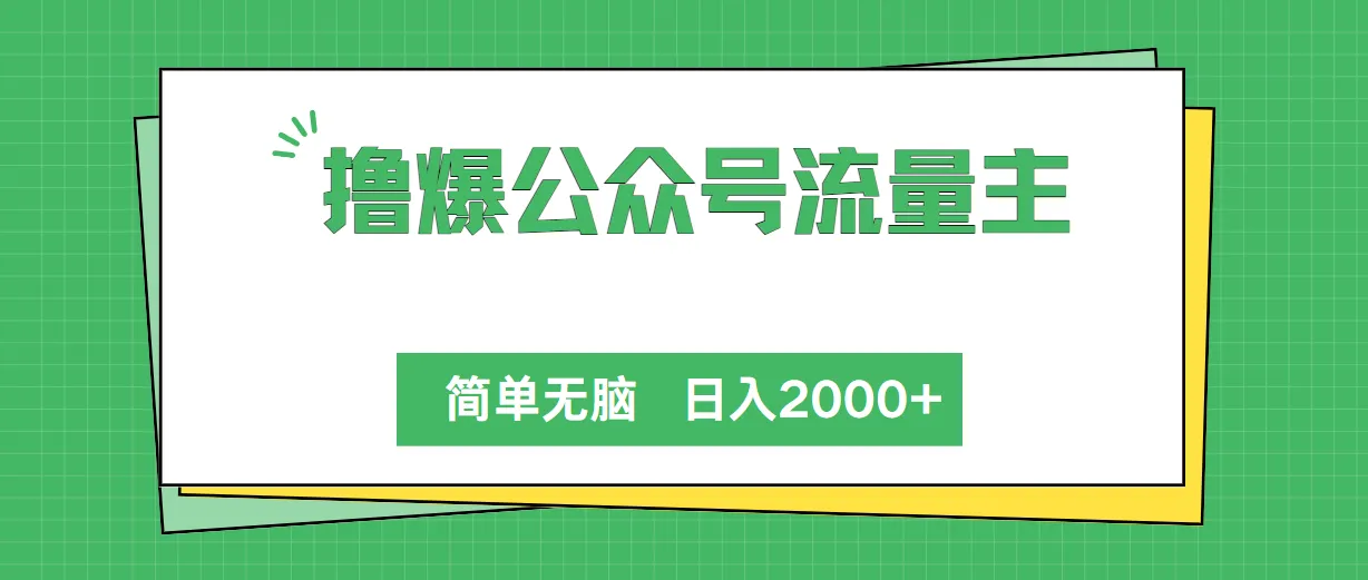 解密公众号流量变现秘籍：实现简单增收的步骤-网赚项目