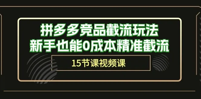 拼多多竞品截流策略揭秘：新手如何精准截流提升收入？-网赚项目