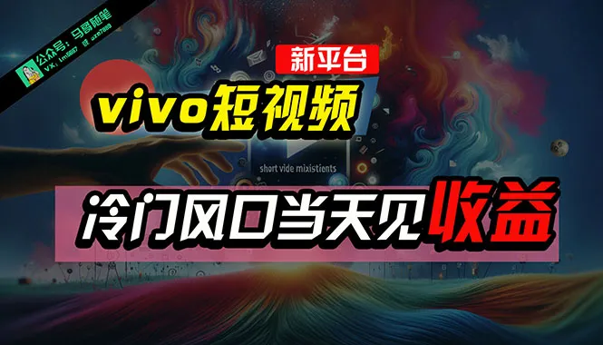 探索vivo短视频创作者平台：AI混剪赋能，冷门风口潜力无限-网赚项目