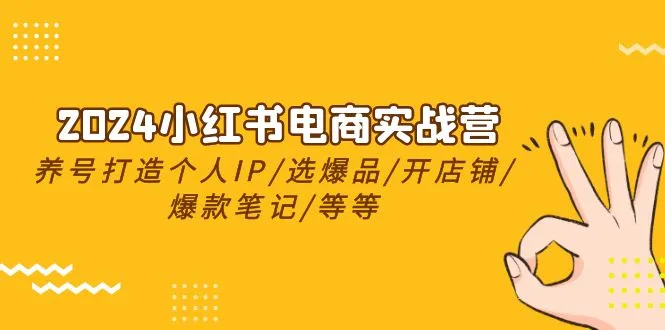 2024小红书电商实战营：培养个人IP、选品研究、店铺运营等全方位攻略-网赚项目