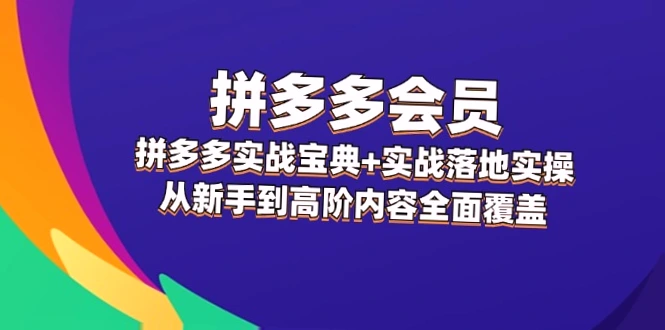 实战拼多多运营指南：从入门到精通，涵盖流量、爆款、营销等全方位攻略！