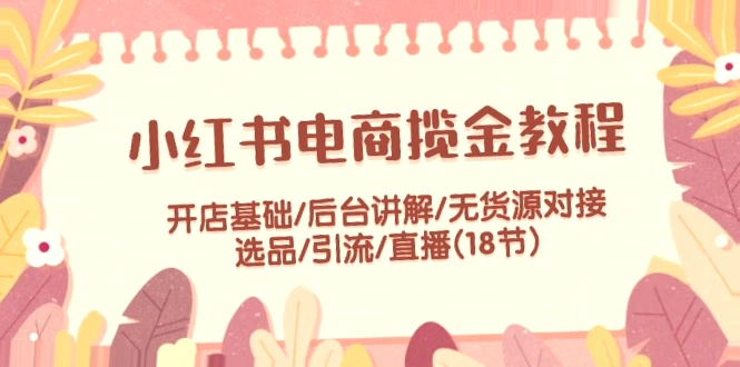 掌握小红书电商营销攻略：从开店到直播全解析